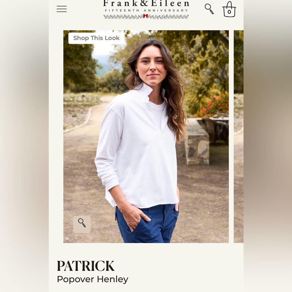 Frank & Eileen Patrick Popover White - Size Small